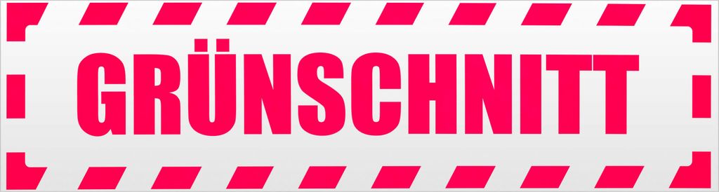 Kiwistar Grünschnitt gestreift Magnetschild Schild magnetisch - 20cm Neonpink - Magnetfolie für Auto PKW Kfz