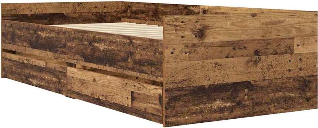 Bettrahmen Altholz 90 x 190 cm Massives Kiefernholz