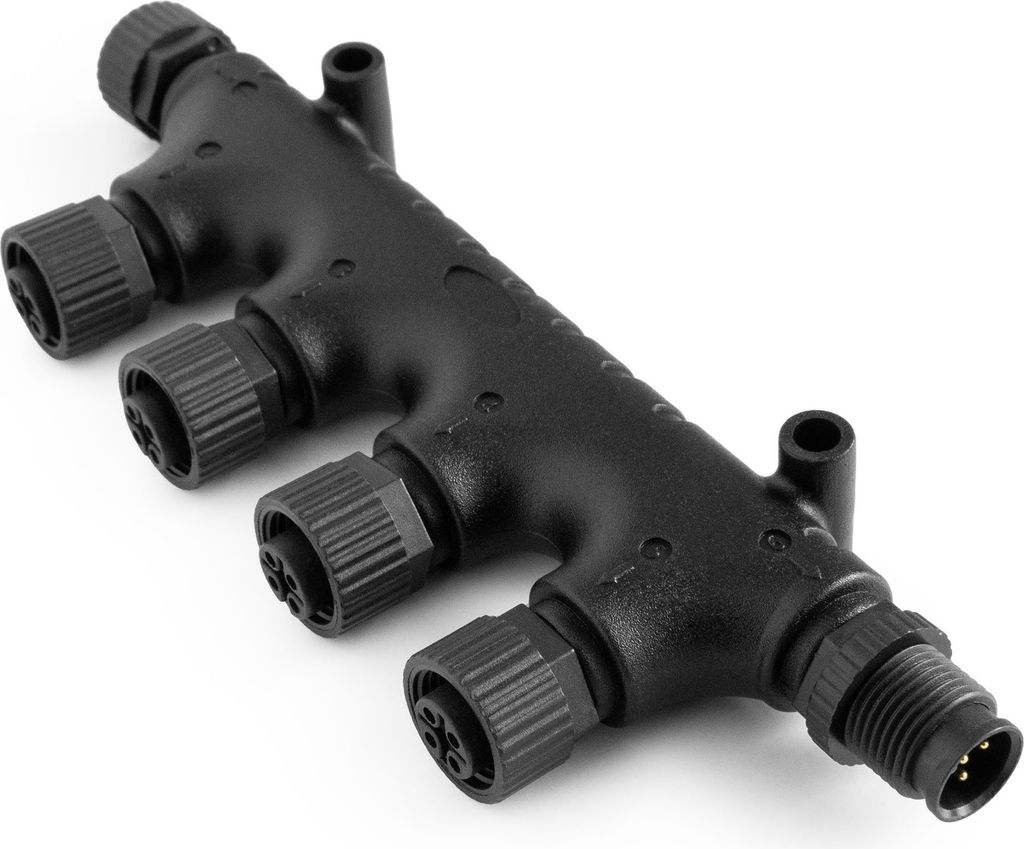 NMEA 2000 5-poliger 4 Ports T-Stecker Anschluss IP67 Zwei-Wege-Anschluss M12 Gewinde Universal passend für N2K Multiport GPS