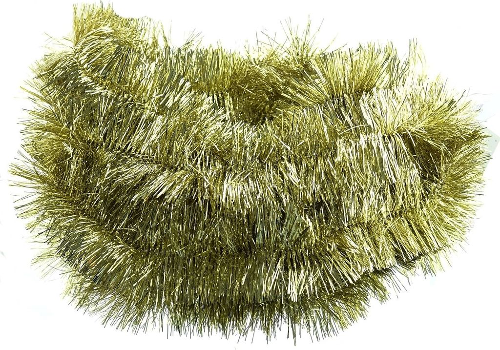 Weihnachtsdeko Lametta - Girlande Goldfarben 2,7 Meter - Kunststoff