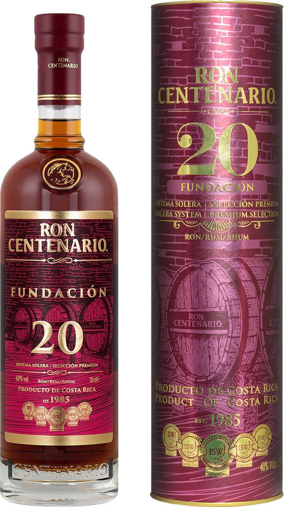 Ron Centenario 20 Years Old Fundación Rum 40% Vol. 0.7L