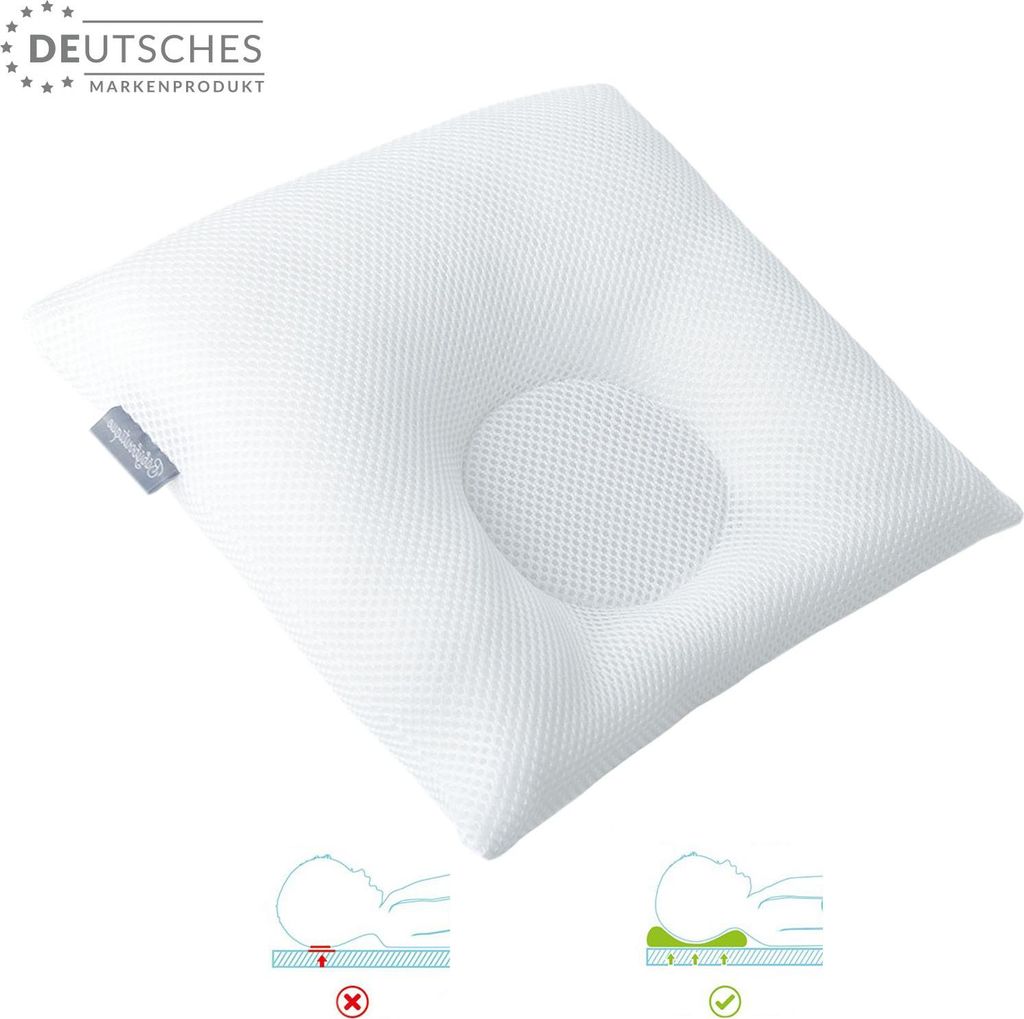 Orthopädisches Babykissen inkl. Bezug gegen Verformung & Produktbild 