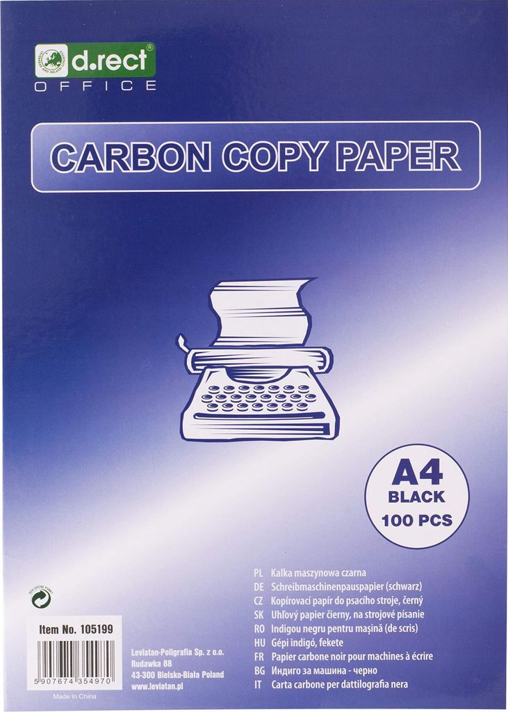 D.RECT Kohlepapier für Schreibmaschine, DIN A4, Produktbild