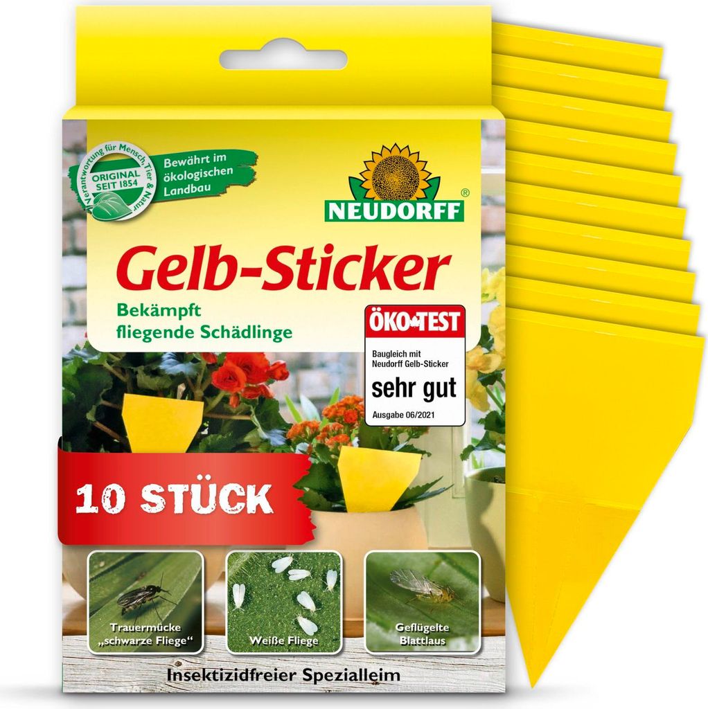 Neudorff Gelb-Sticker 10 Stück Produktbild 1
