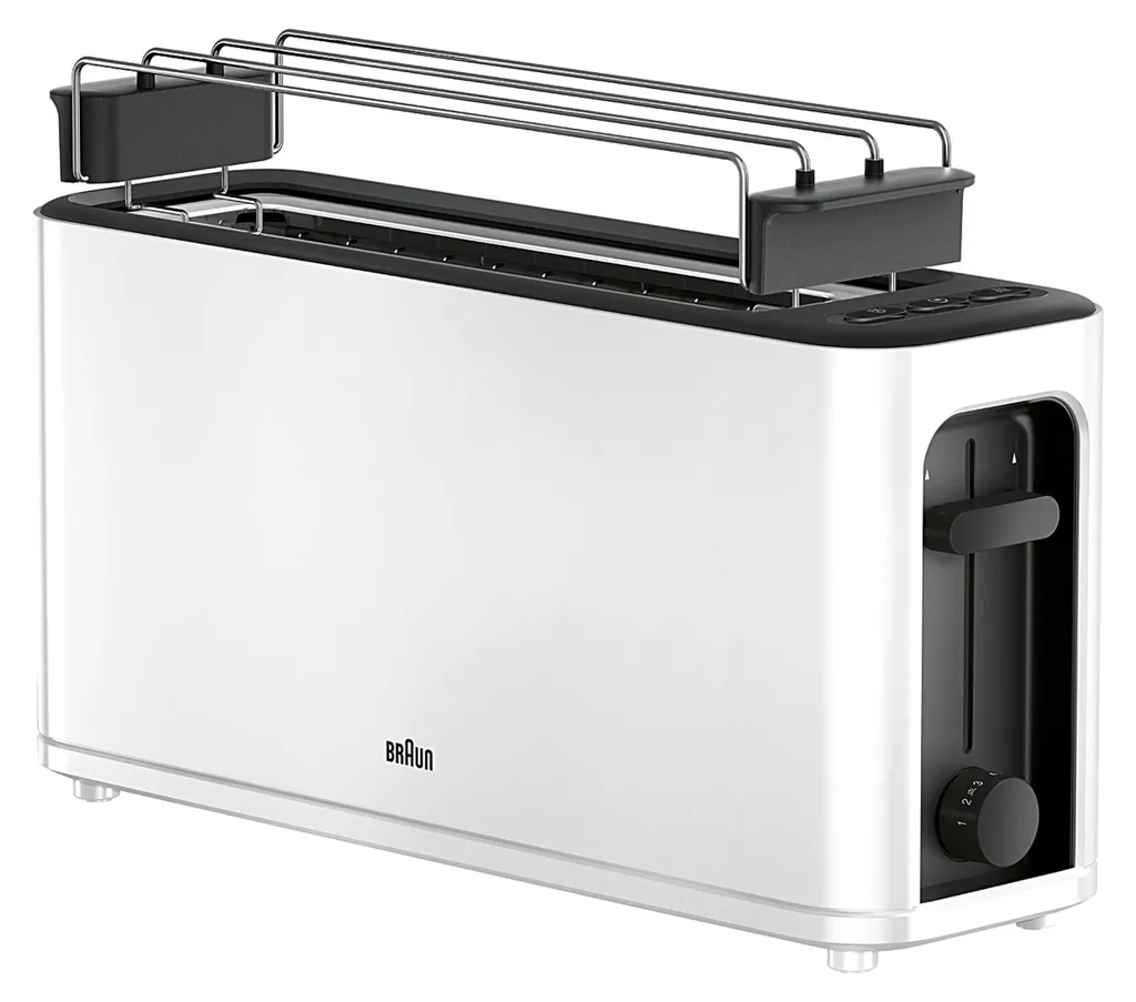 Braun HT 3110 Grille-pain blanc avec chauffe-viennoiseries amovible