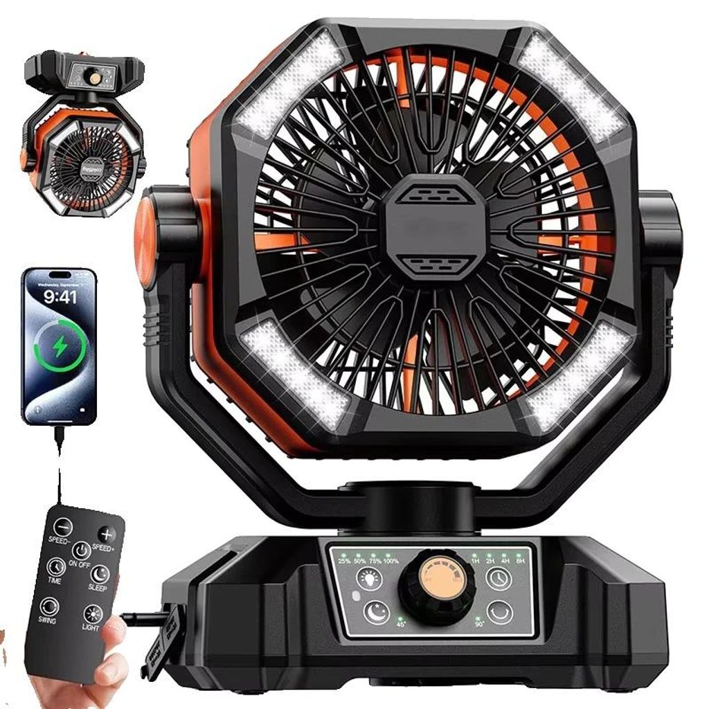 Camping Fan, akumulator 20 000 mAh, pilot, 20 000 mAh, Zdjęcie produktu 