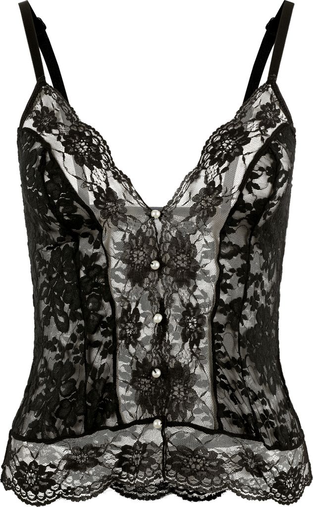Petite fleur gold Spitzentop schwarz Größe 44