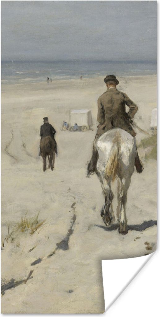 MuchoWow Poster Morgendliche Fahrt am Strand entlang - Gemälde von Anton Mauve 20x40 cm - Plakat - Foto