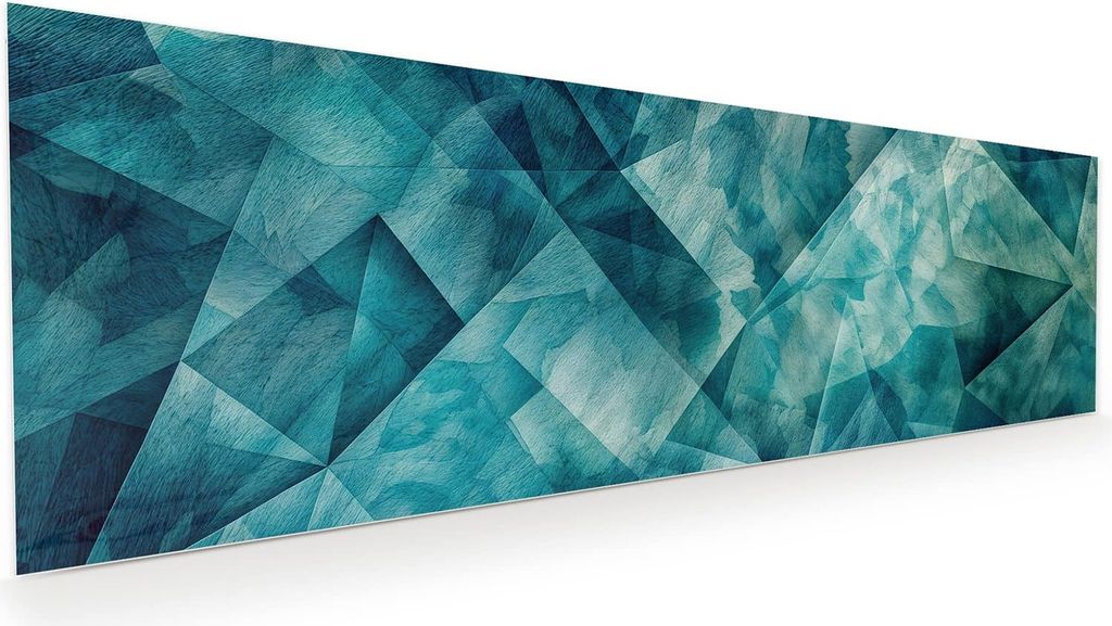 Glasbild 120x40cm in XXL für Wohnzimmer, Schlafzimmer Motiv Abstrakte Geometrie