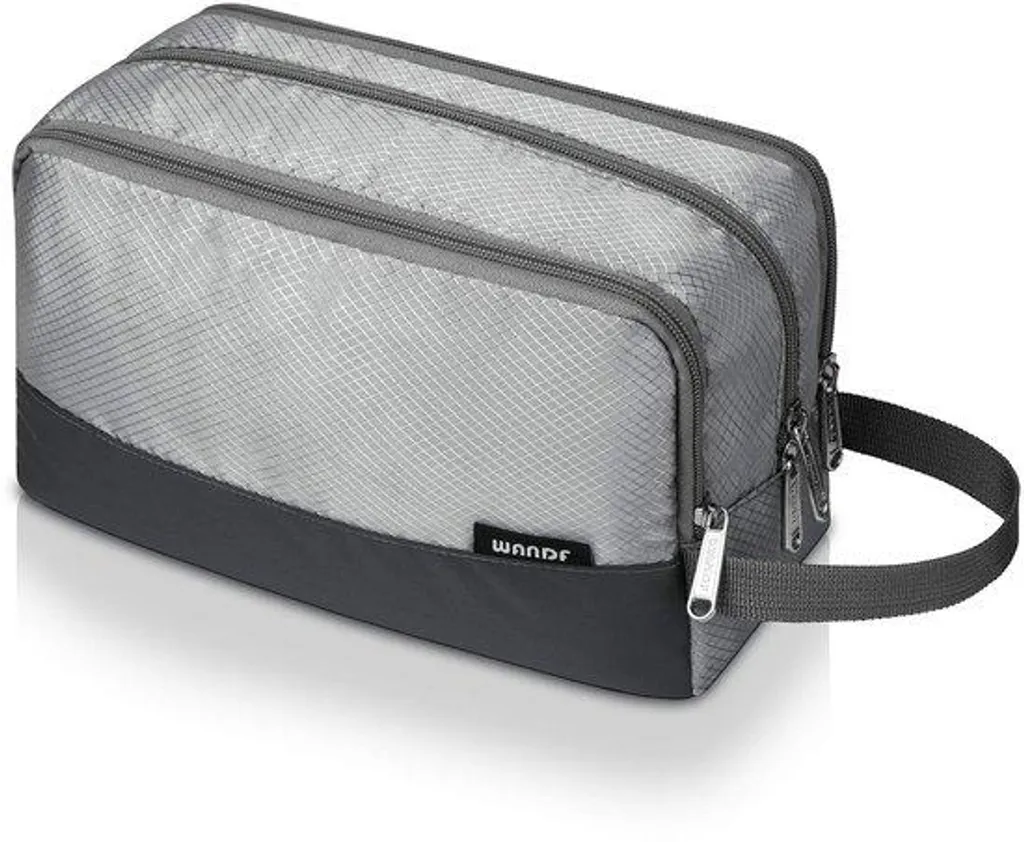 Sac à dos voyage et trousse de toilette homme - Kit complet Gris Poly