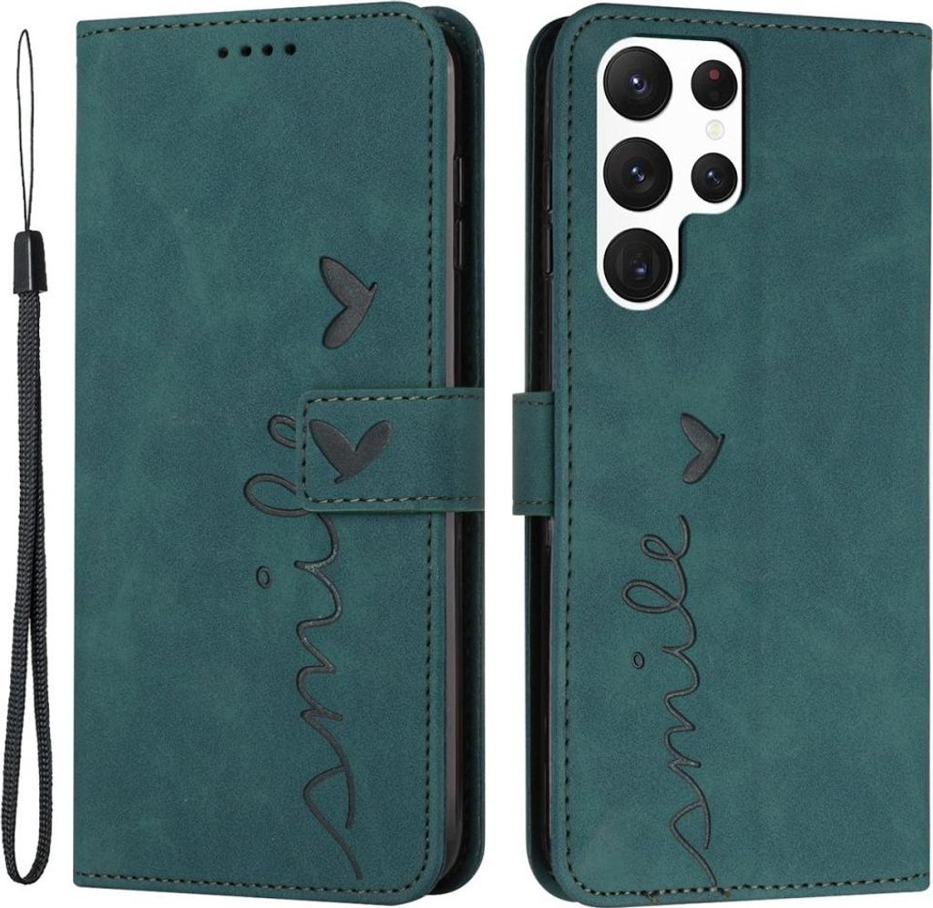Samsung Galaxy S23 Ultra Hülle - Coverup Smile Klapphülle - Grün