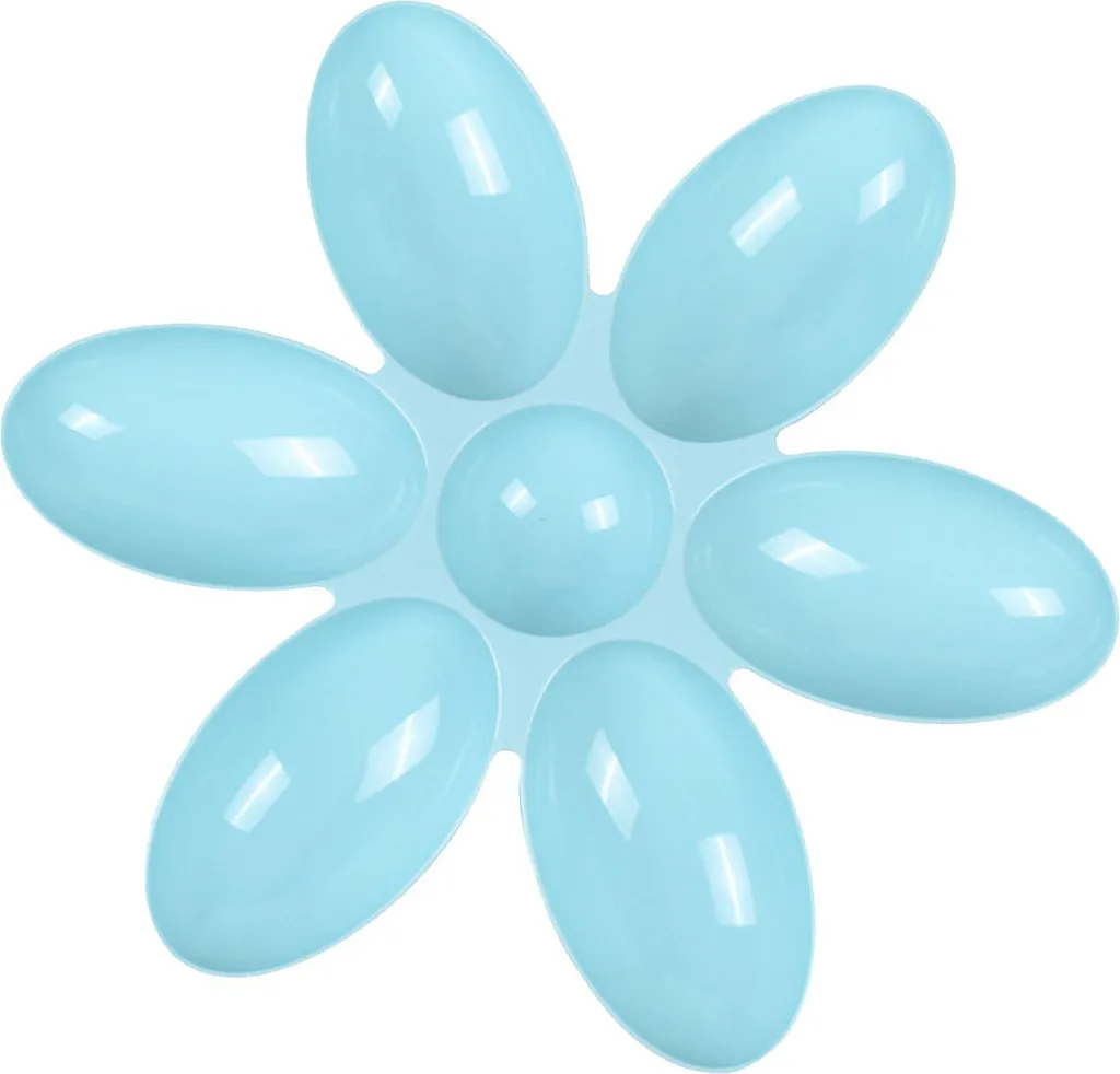 Gamelle multiple pour chatons et chiots 6 compartiments plastique bleu