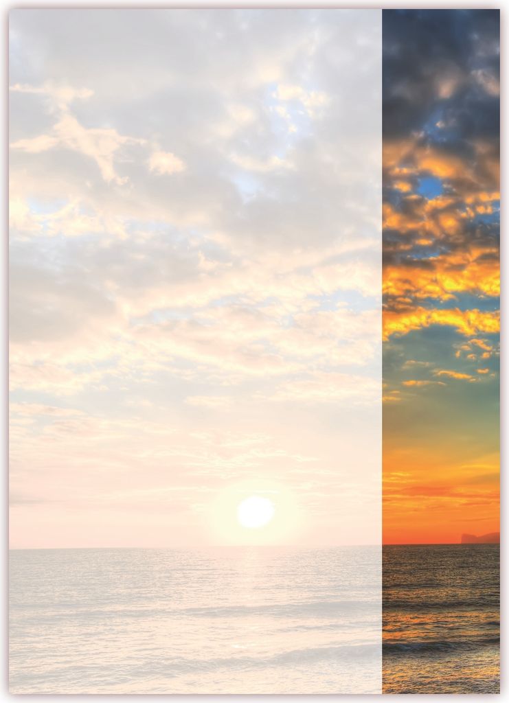 Motivpapier Briefpapier (Meer-5172, DIN A4, 25 Blatt) - Sonnenuntergang am Meer mit brennendem Himmel