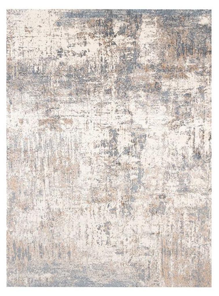 Waschbarer Teppich Abstrakt - Misha Grunge Creme Grau Produktbild 