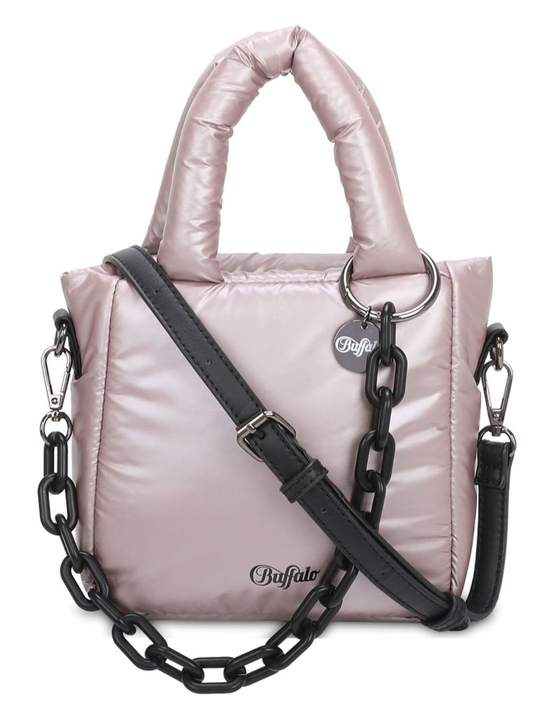 BUFFALO Handtasche Umhängetasche Nylon Boxy05 Metal Crossbody Bag Powder altrosa