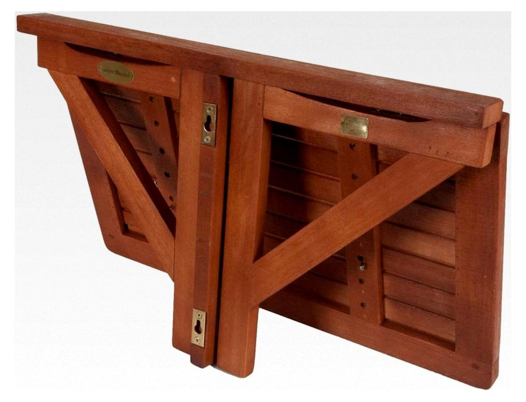 Balkontisch aus Eukalyptus - 60x40 cm - Klapptisch für den Balkon