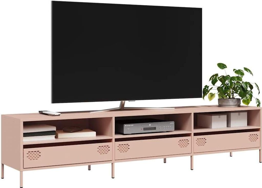 Maison Exclusive - TV-Schrank Rosa 202x39x43,5 cm Kaltgewalzter Stahl