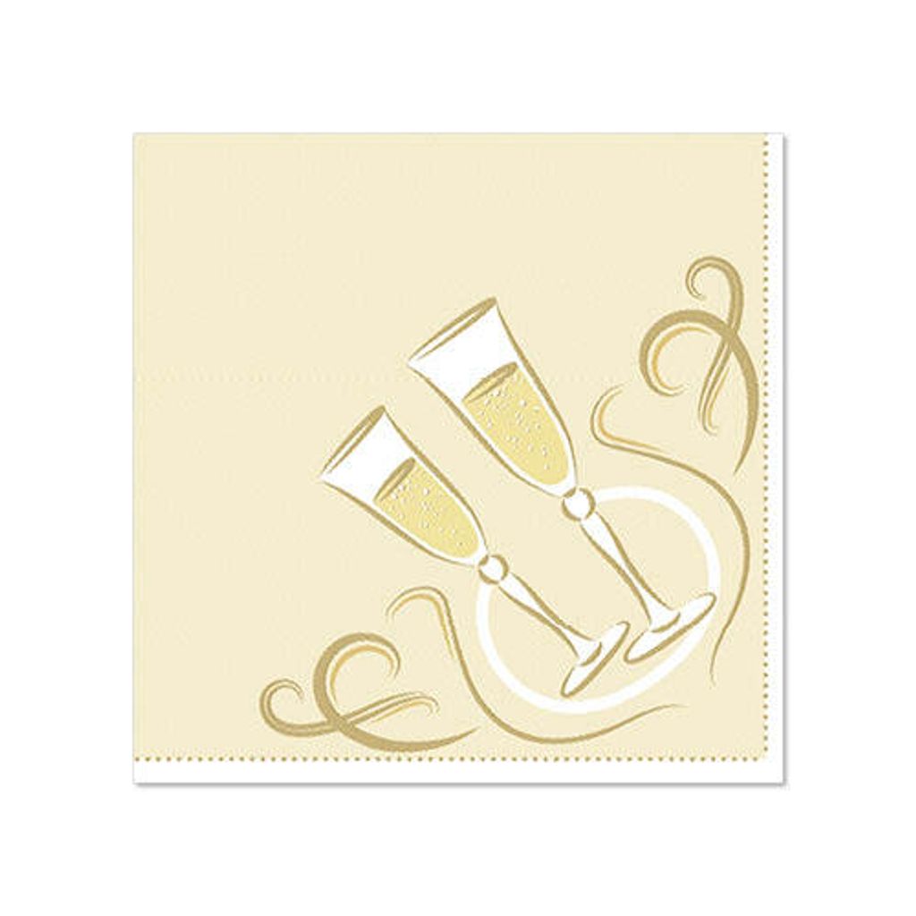 Papstar Servietten, gold "ROYAL Collection" 1/4-Falz 25 x 25 cm "Festive Moments" 14 x 20 Stück