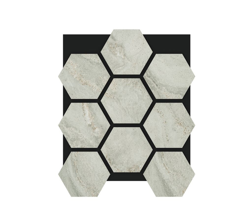 DECOHAUS – Sechseckiges Akustikpaneel Matte Beige, 4 Stück à 674×551×15 mm
