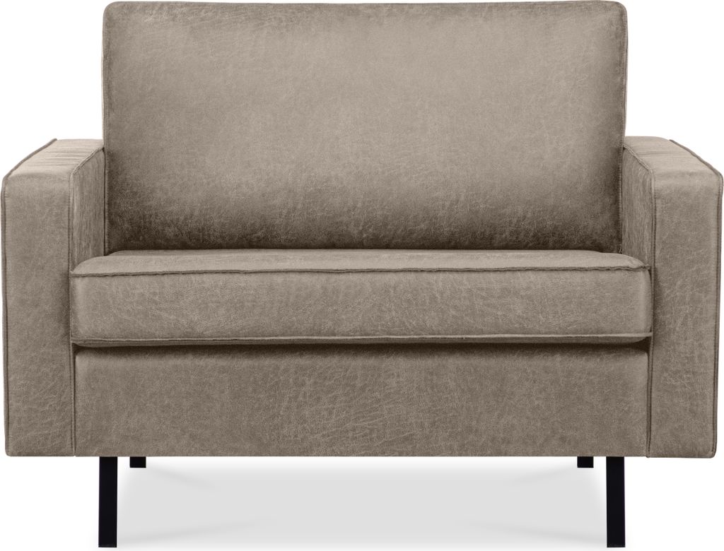KONSIMO Breiter Sessel mit Armlehnen 1,5-Sitzer XL "INVIA", Hellgrau, Lederoptik-Stoff, Vintage, 116x87x98cm