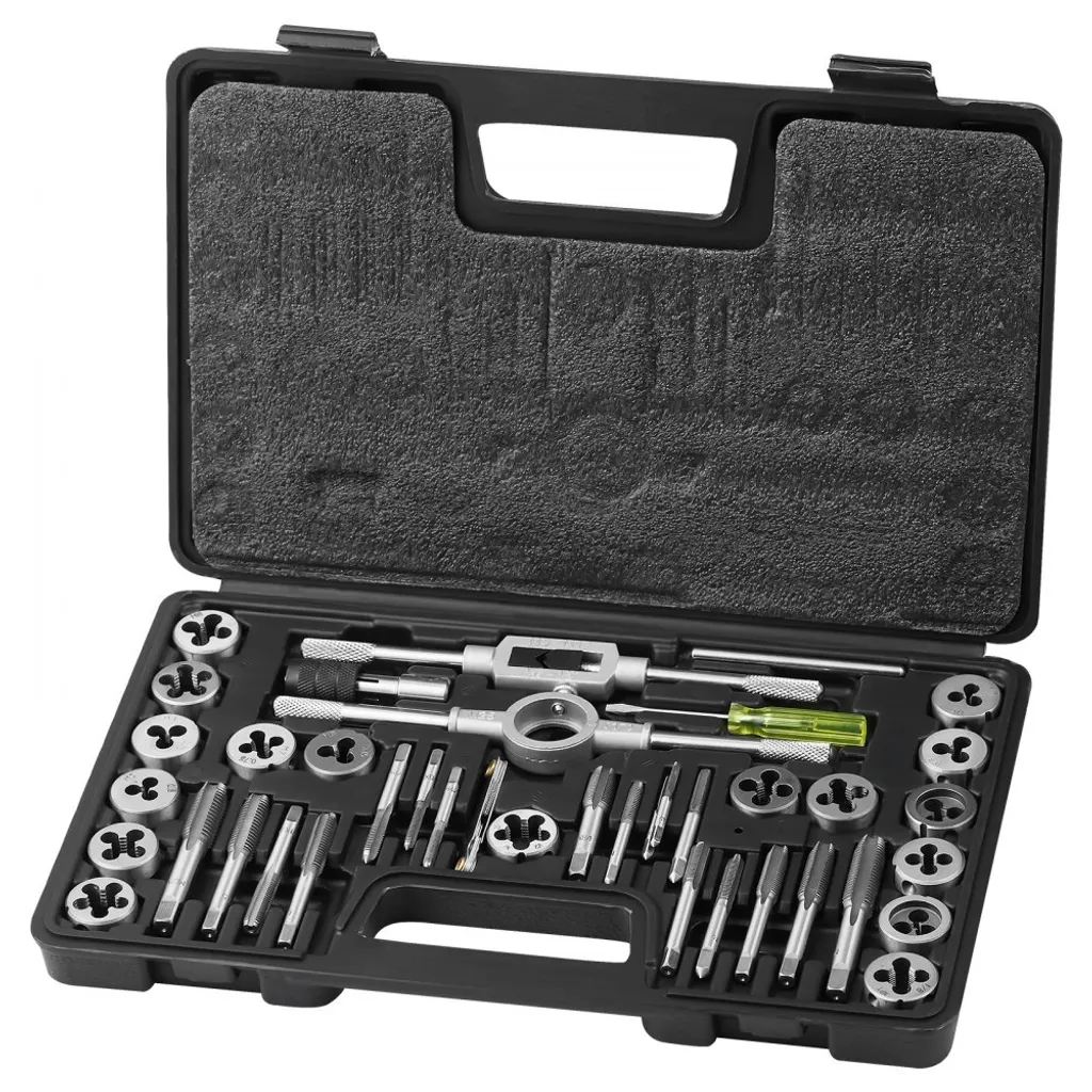 Set de 40 tarauds machine en acier allié avec mallette de transport