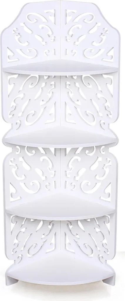 Étagère d'angle pour organiser la douche - 4 niveaux PVC blanc Taille M
