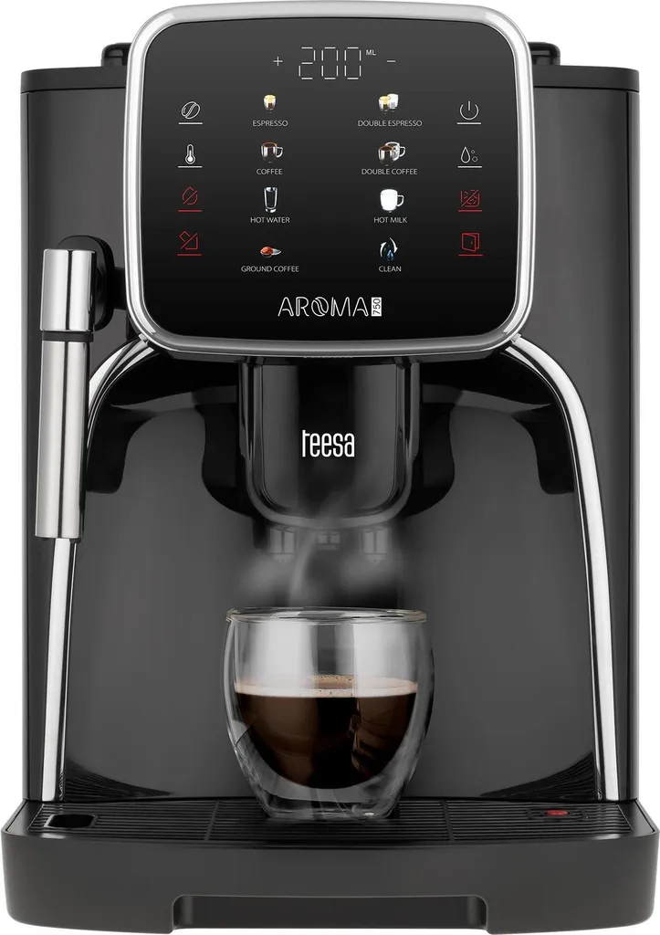 Fini les capsules : machine à café automatique Teesa Aroma 750 noire