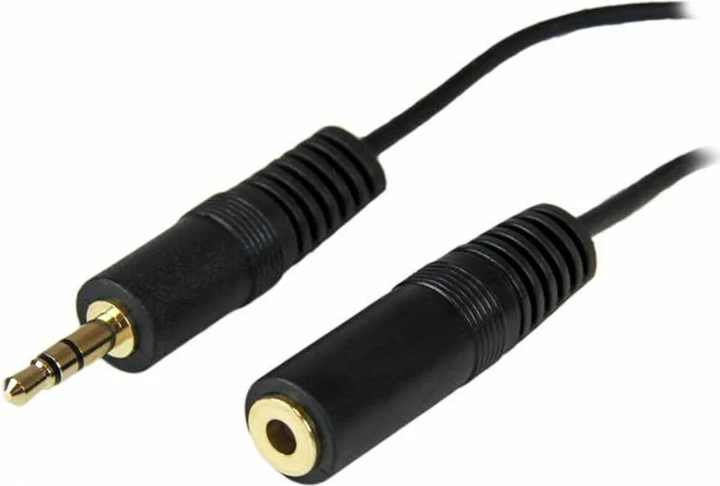 Cavo Prolunga Audio Stereo Da 3.5mm A Gomito – 0.5m, Connettori Maschio/femmina Dorati, Nero, PVC - 4
