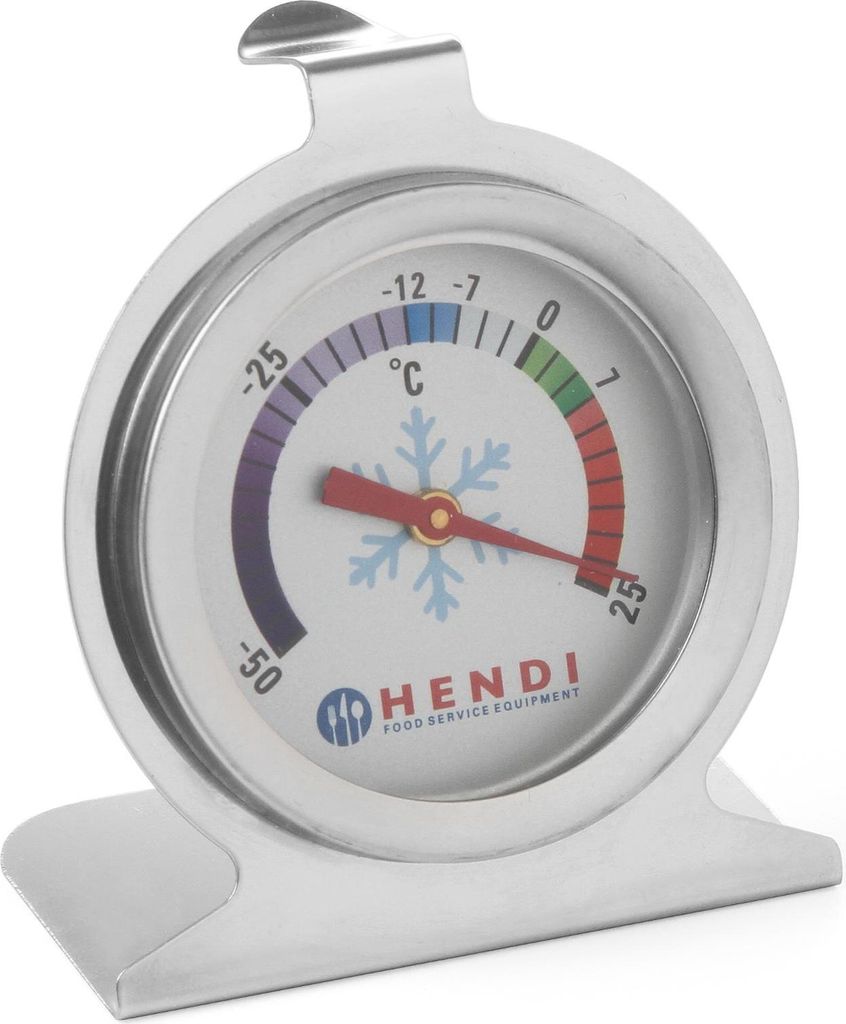 Kühlschrankthermometer Edelstahlgehäuse Ideal für Kühlschränke Messbreich -50 oC bis +25 oC Mit Aufhängehaken und Ständer Leicht abzulesse...