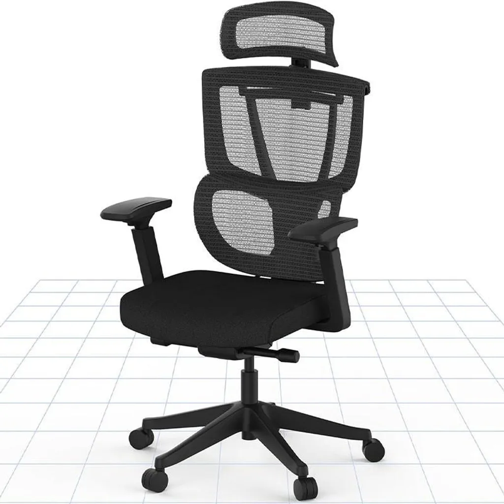 Siège de bureau ergonomique réglable C7B noir, charge max 130 kg