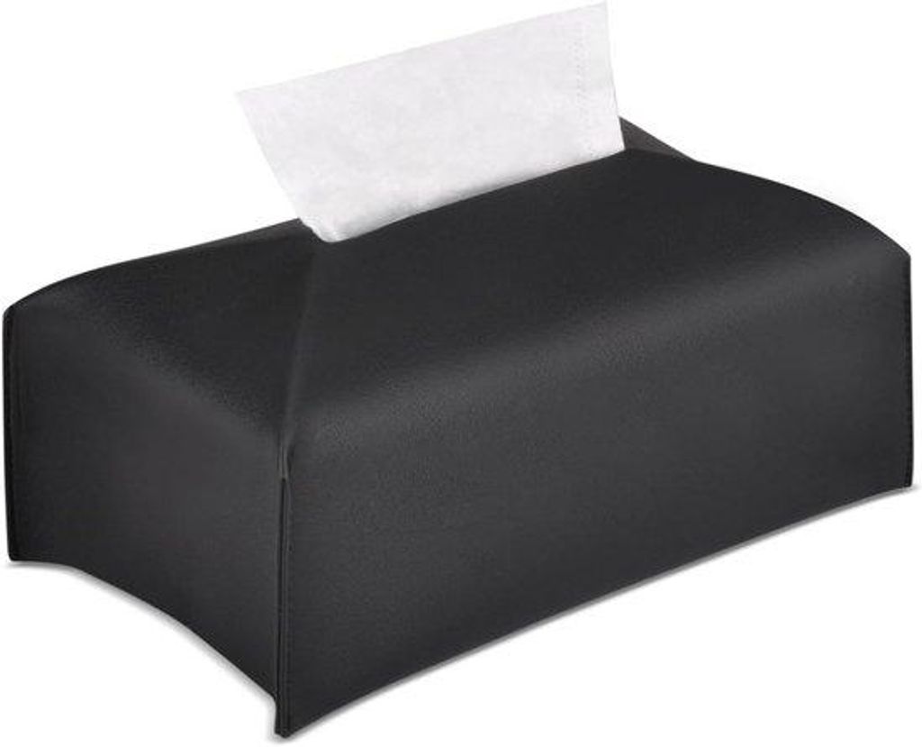 Kunstleder-Tissue-Box in Schwarz – Herstellbarer Tissue-Dispenser für Wohnzimmer, Badezimmer, Auto oder Büro