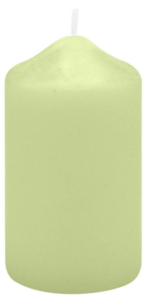 Spitzkopf-Stumpenkerzen Kiwi 90 x Ø 50 mm, 12 Stück