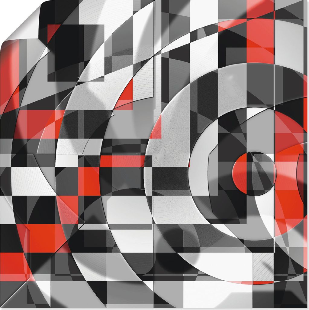 ARTland Poster Schwarz weiß trifft rot Version 1 Größe: 100x100 cm