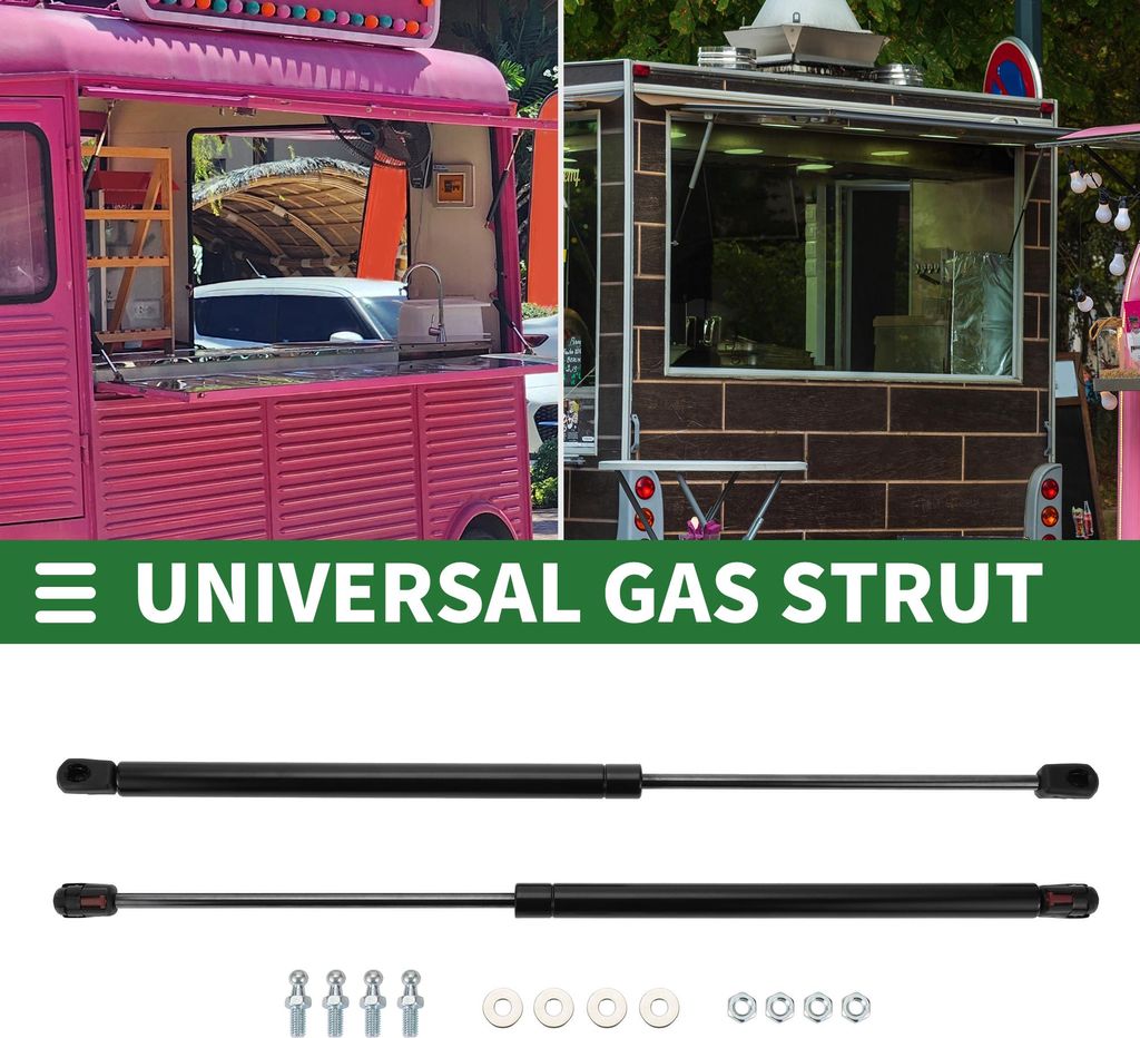 2 Stück Gasdruckfeder 180N 500mm Gasdruckdämpfer Universal Gasfeder für Türhausschränke Küchenschrank Bücherschränke Schwarz