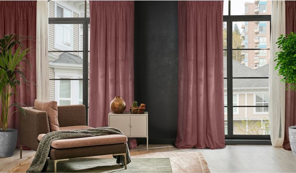 Samtvorhang ROSA dunkelrosa 135x300 cm Kräuselband Produktbild 10