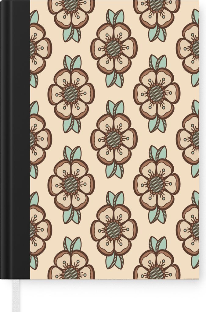 MuchoWow Notizbuch Tagebuch Haushaltsbuch Notebook A5 Retro - Blumen - Design - Notizblock - Notizheft - Notebook - Schreibblock - Papier