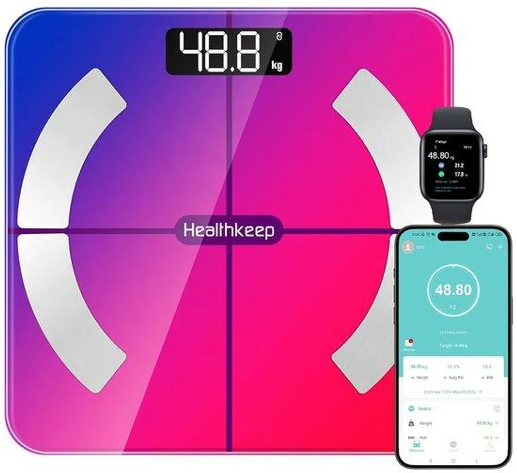 Pèse-personne Bluetooth avec analyse de masse musculaire et graisseuse