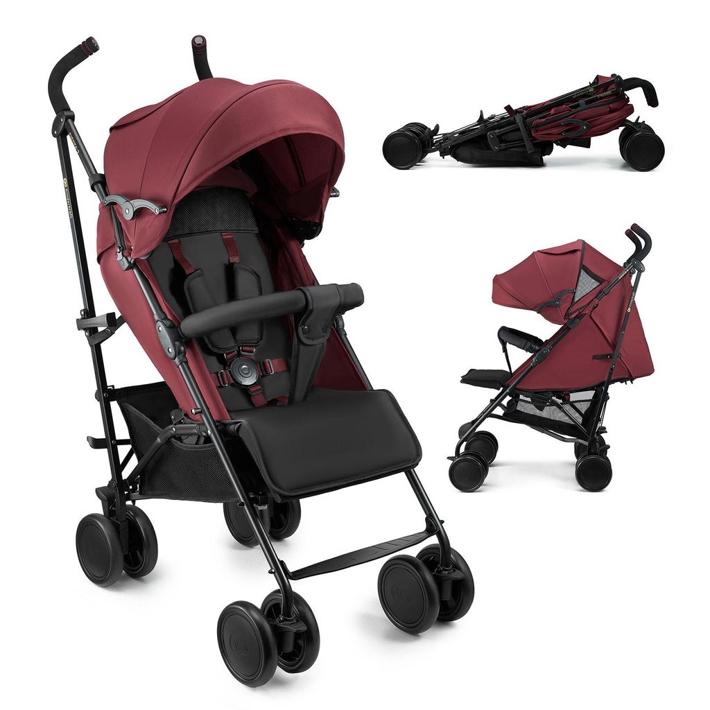 Kinderkraft SIESTA 2 Buggy, leicht 7,9 kg, bis 22 kg, zusammenklappbar, verstellbare Rückenlehne, 5-Punkt-Gurt, Peekaboo-Fenster, Rot