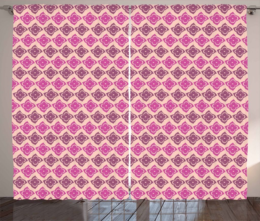 ABAKUHAUS Blume Rustikaler Gardine, Frühlings-Saison-Blumenblätter, Schlafzimmer Kräuselband Vorhang mit Schlaufen und Haken, 280 x 225 cm, Getr...