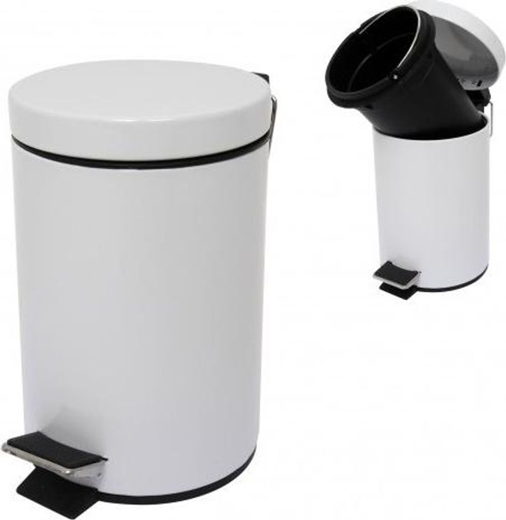 Poubelle Metal Blanche 3l - M S V Image du produit 