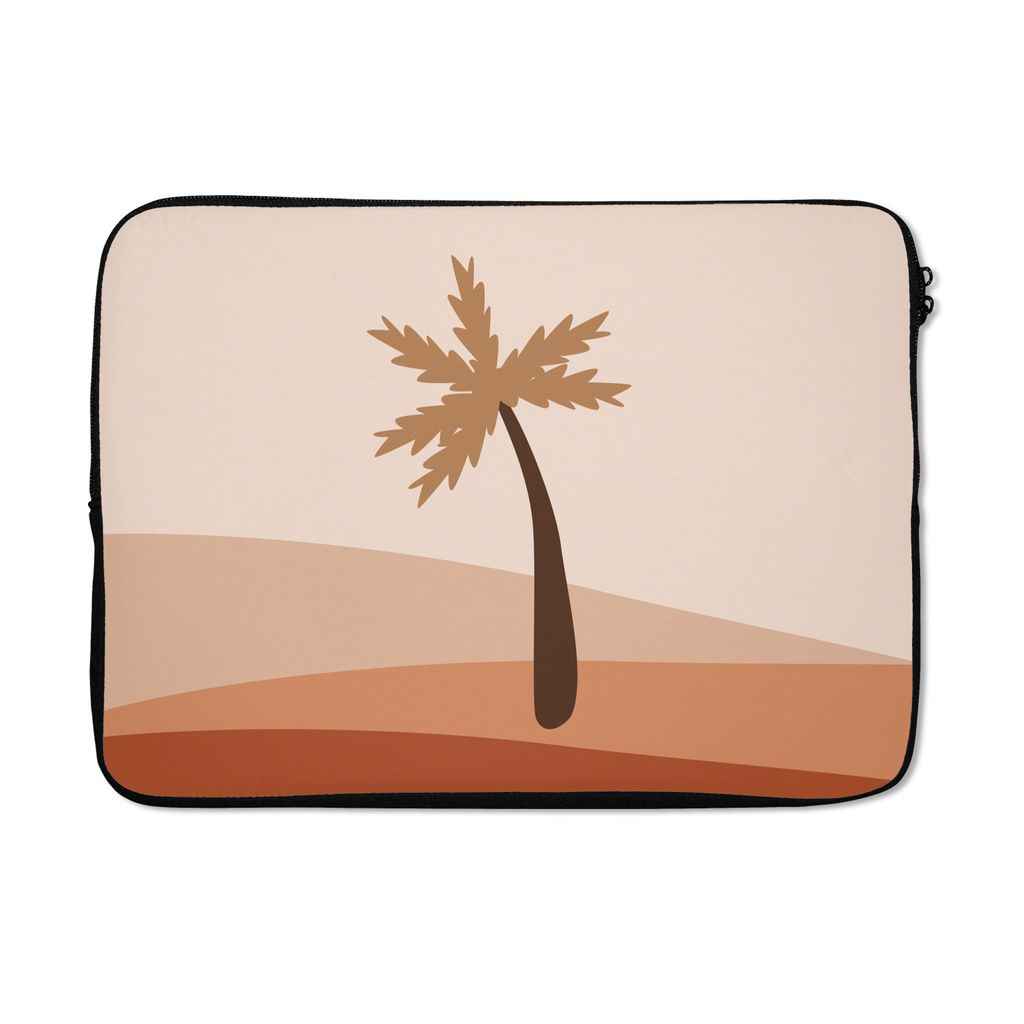 MuchoWow Laptop Hülle 14 ZollSommer - Palme - Braun Laptoptasche - Laptoptasche - Stoßsicher - Schutzhaube