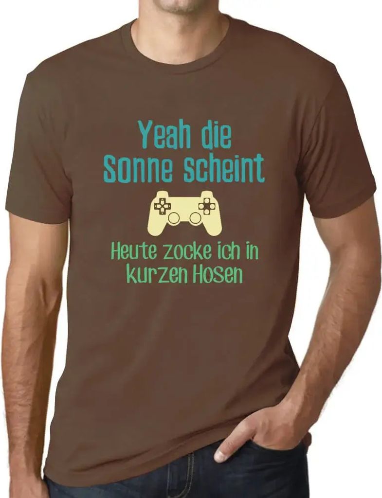 Herren Grafik T-Shirt Sonne Zocker Gamer Lustiges Öko-Verantwortlich Vintage Jahrgang Kurzarm Lustige Druck Geburtstag Geschenk Mann