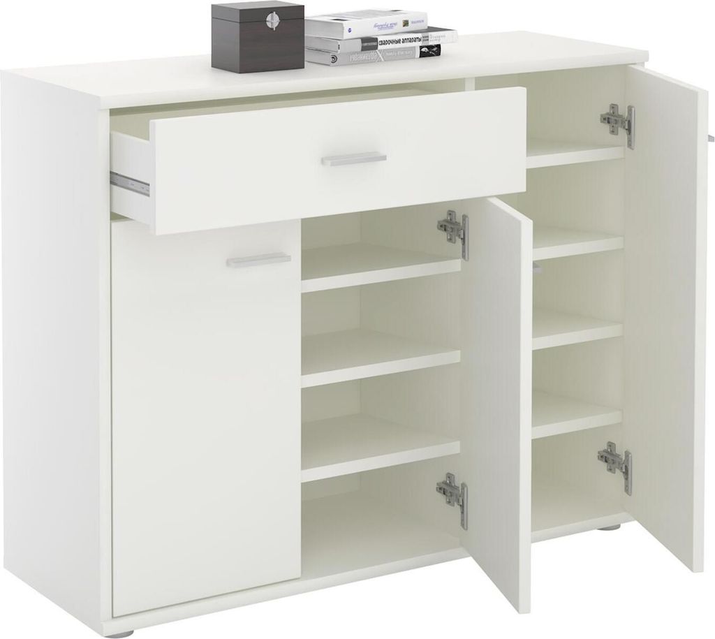 Schuhschrank DEUSTO 3 Türen 1 Schublade 7 Einlageböden für Produktbild 
