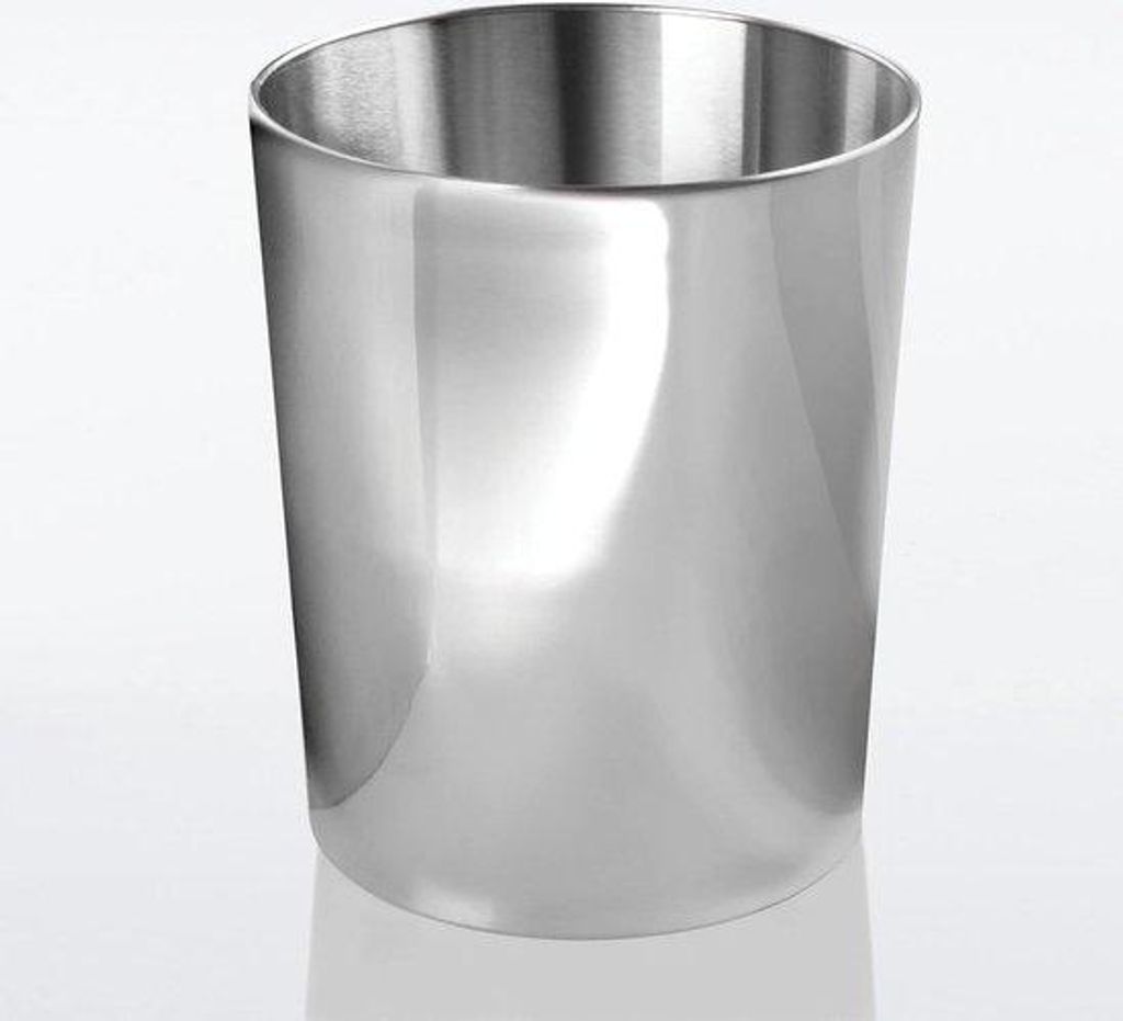 Abfalleimer, runder Abfallbehälter für Badezimmer, Büro und Küche mit ausreichend Platz für das Abfall, praktischer Mülleimer aus poliertem E...