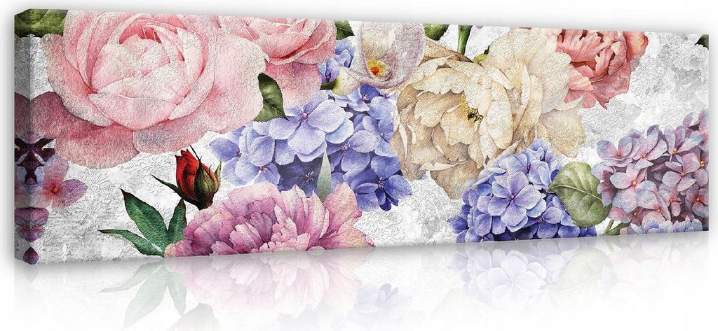 Leinwandbilder Blumen Rosen 145x45 cm Modern Panorama XXL Canvas Bilder Leinwandbild Leinwand Bilder Schlafzimmer Wohnzimmer Wandbilder Kunstdruck ...