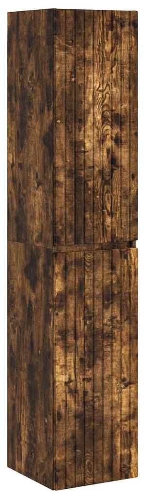vidaXL Wandmontierter Badezimmerschrank Geräucherte Eiche