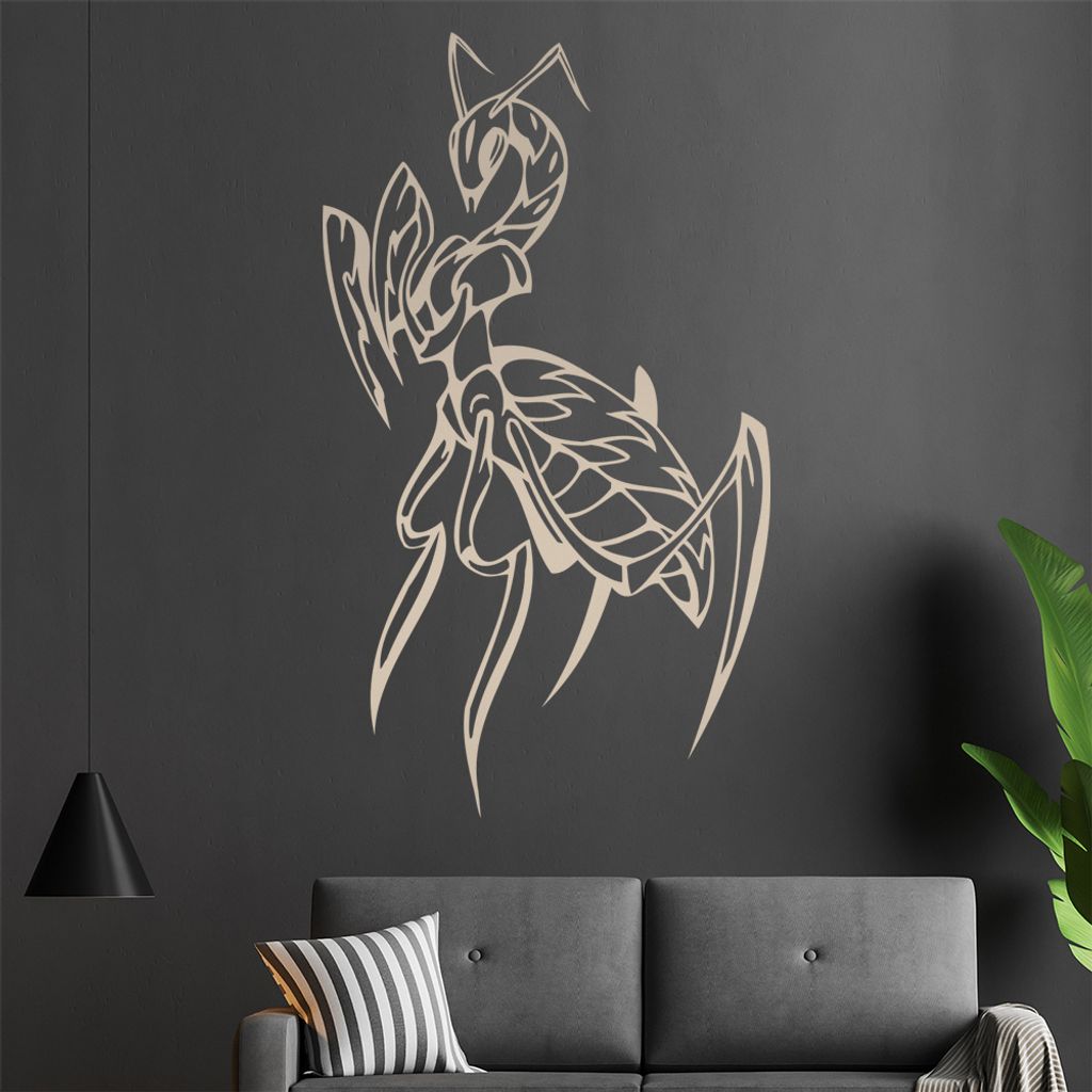 Gottesanbeterin Wandtattoo in 6 Größen - Wandaufkleber Wall Sticker - Dekoration, Küche, Wohnzimmer, Schlafzimmer, Badezimmer