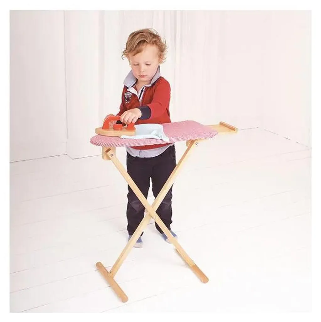 Table à repasser jouet en bois avec fer amovible pour jeux de rôle