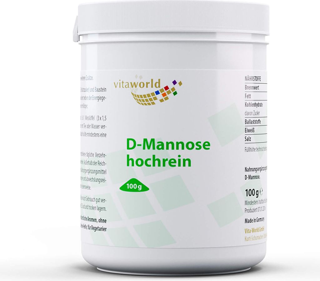 vitaworld D-Mannose hochrein Pulver, 100 g Pulver