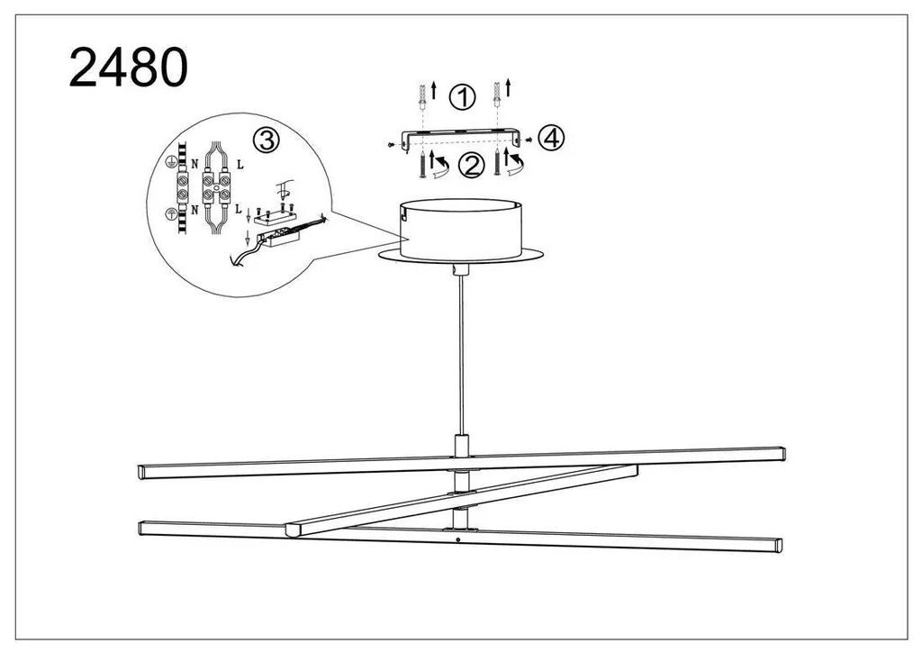 Suspension LED 18W chrome 2480 Meredith Rabalux pour salon moderne - 7